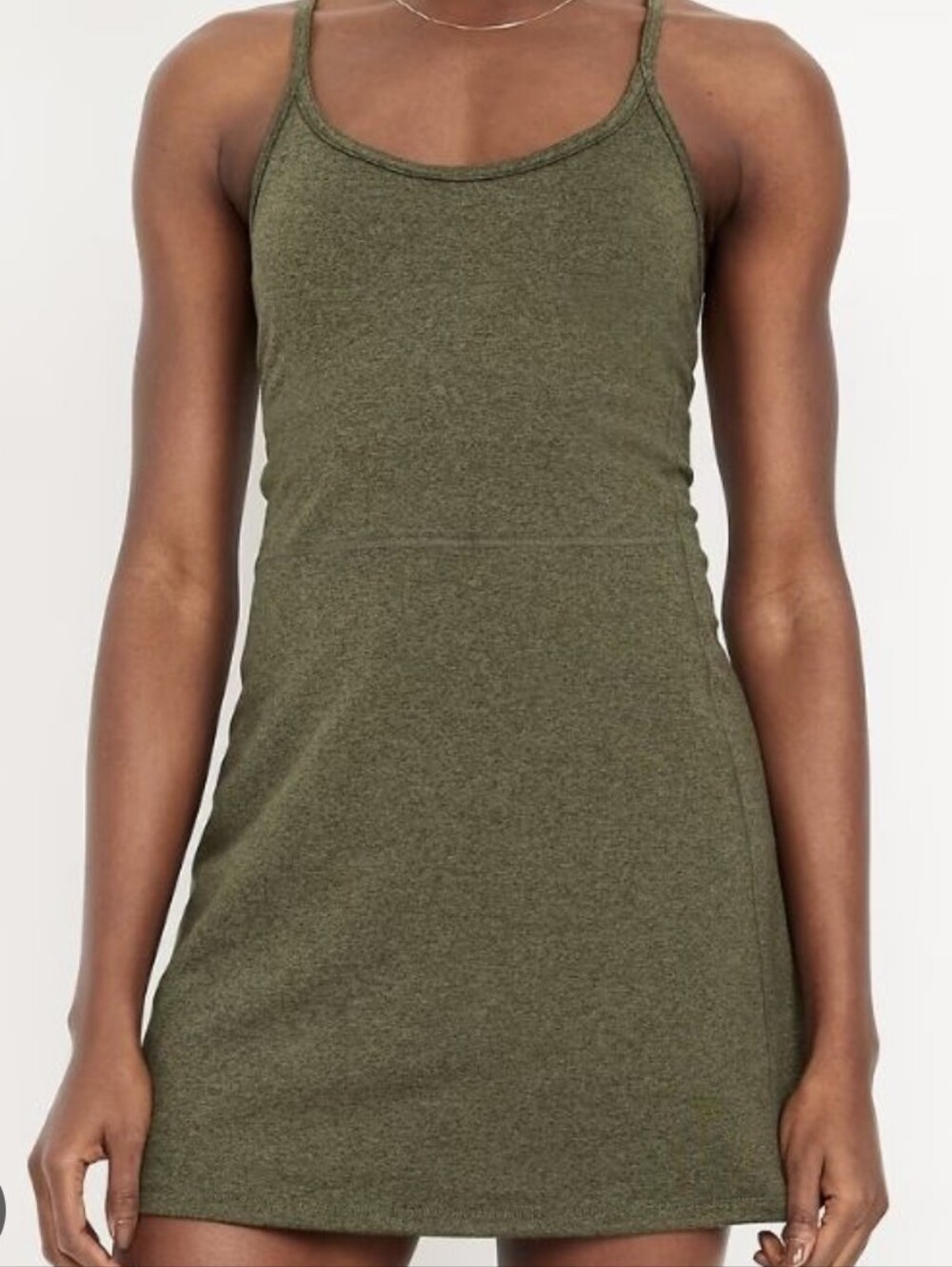 Old Navy  CloudComfy Cami Athletic  Mini Dress Olive Green size Large NEW
